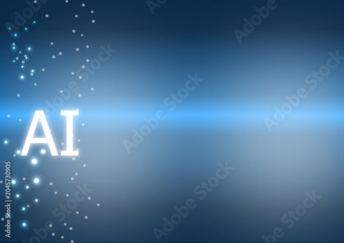 Artificial intelligence technology digital data network innovation abstract background blue