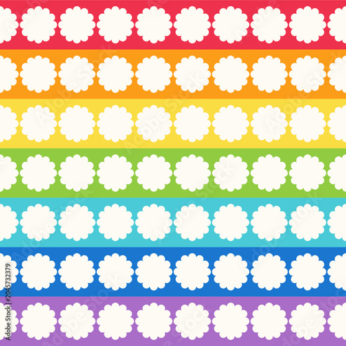 Beautiful rainbow floral seamless pattern background