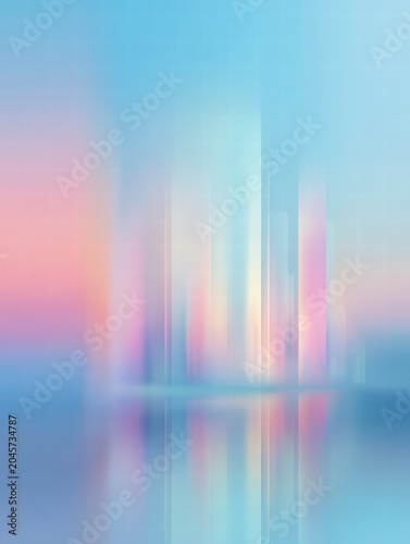 Abstract Cityscape with Soft Pastel Colors