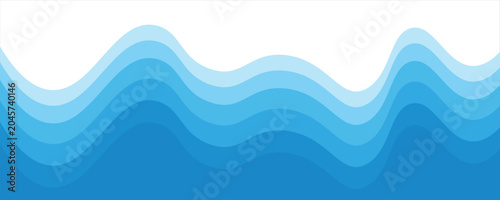 Canvas Print Seamless sea waves layered vector background