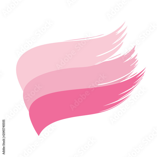 Abstract pink brush strokes on white background