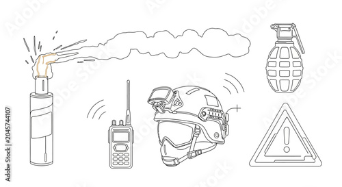 Quadro su tela Military explosive bomb equipment.
