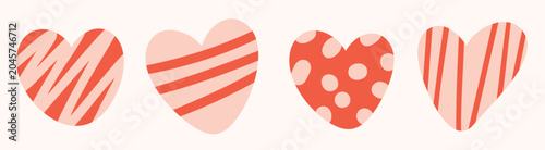 Obraz na płótnie Сute set of Valentine's Day design elements