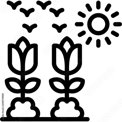 Photography Tulip Icon Vector Element