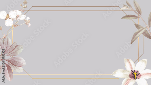 Schilderij op canvas Elegant gray flower desktop wallpaper