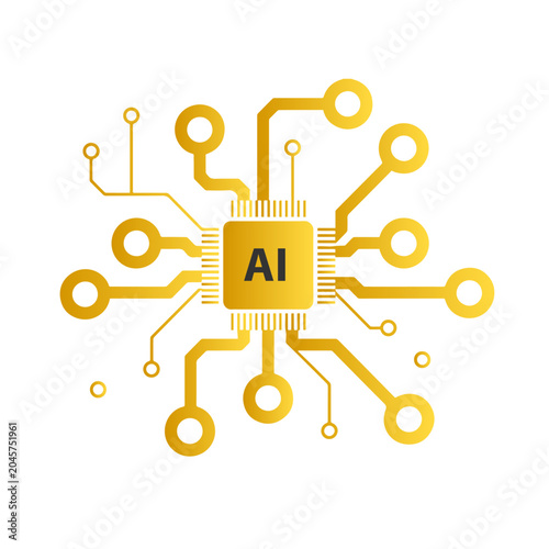 Photography AI Technology Vector Icon Design