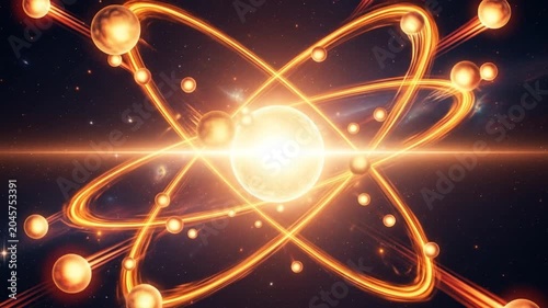 Radiant Gold Atom Energetic Particles Orbiting in Dark Cosmic Stellar Background.