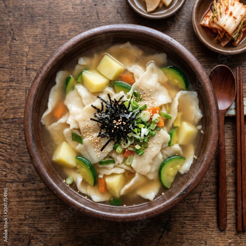 쫄깃한 반죽을 떼어 넣은 뜨끈한 수제비