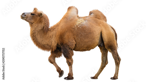 Obraz na płótnie Dromedary camel with one hump brown fur, walking