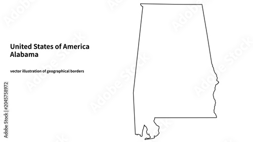 Фотография Alabama state administrative county map vector graphic with boundaries layout