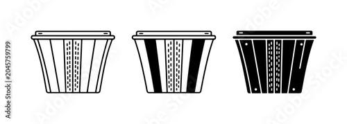 Photos Striped Accordion Bellows Vector Icons, Musical Instrument Components, Black and