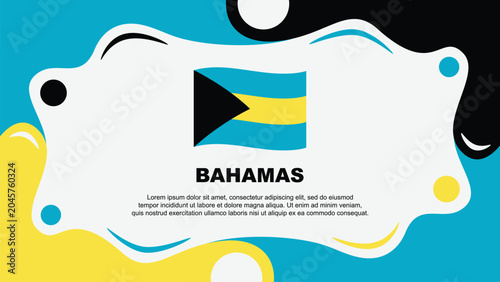 Bahamas Flag Abstract Background Flat Design Template. Bahamas Independence Day Banner Wallpaper Vector Illustration. Template