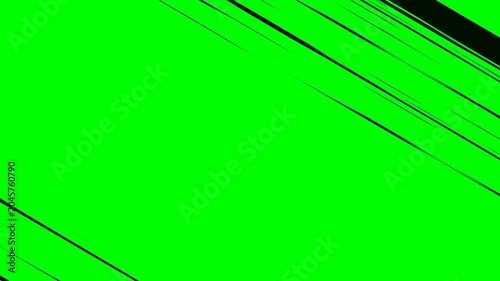 Anime speed line video template featuring dynamic black lines on a vibrant green background - perfect for cartoon-style animations.