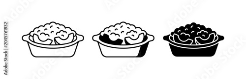 Foto Macaroni and Cheese Icons, Comfort Food Vector Graphics, Cheesy Pasta Illustrati