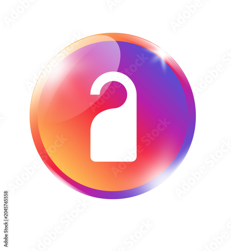 Bilde på lerret Colorful door hanger social media icon gradient circle badge