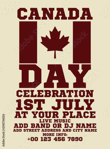 Bilde på lerret Canada day celebration  flyer  poster or social media post design