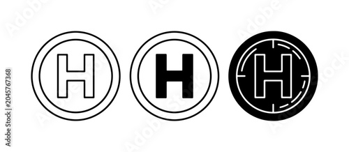 Photos Helicopter Landing Pad Icons, Helipad Symbols, Aviation Transport Signage