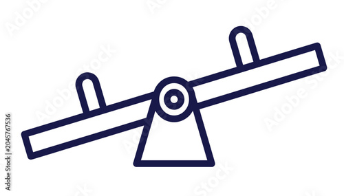 Tableau sur toile A simple line art illustration of a seesaw, a classic playground equipment