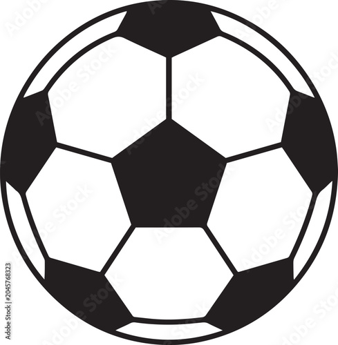 Obraz na płótnie Football Vector Illustration Black Silhouette Soccer Ball Icon Set