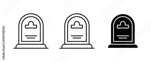 Photography Tombstone Icons: Gravestone, Memorial, Cemetery, Death, RIP, Funeral, Mourning,