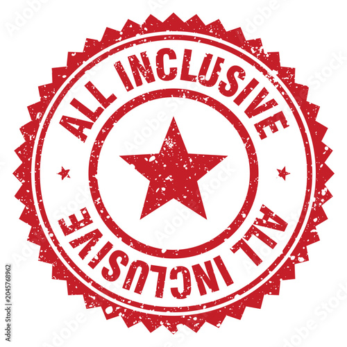 Bilde på lerret all inclusive red grunge round stamp. all inclusive stamp