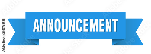 Foto announcement ribbon isolated on transparent background