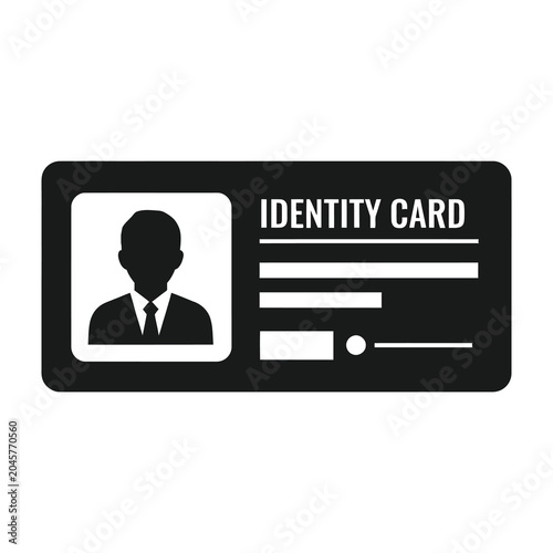 Identity card with silhouette of man