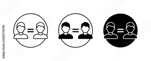 Cuadro en lienzo People Equality Icons, Two Figures Equal Sign, Social Justice Symbols, Diversity