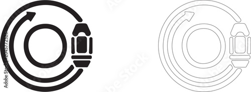 Εκτύπωση καμβά Orbital docking vector icon, automatic capture system symbol, spaceport, airlift lock, orbit trajectory and astronautics