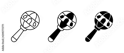 Foto Maraca Icons Set, Musical Instrument Graphics, Festive Percussion Symbols