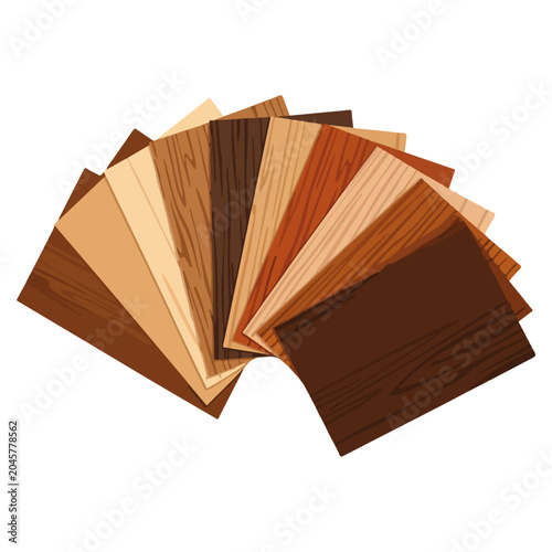 Wood Sample Swatch Palette Flat Vector Illustration