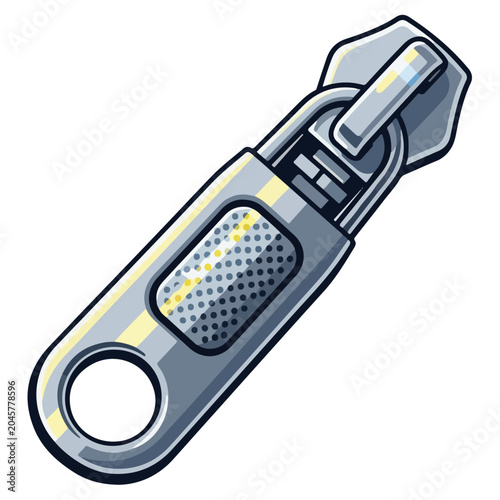 zipper slider cartoon vector graphic illustration