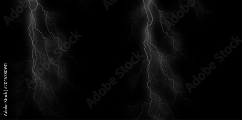 Tableau sur toile Lightning storm background with electric flashes, dark and dramatic
