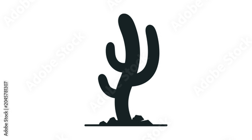 Foto Silhouette of a Saguaro Cactus in the Desert