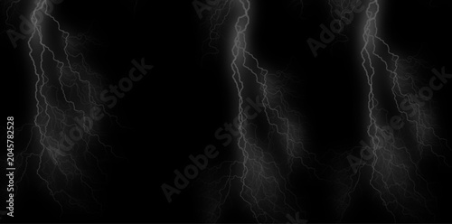 Dramatic lightning storm background with electric flashes, dark and moody