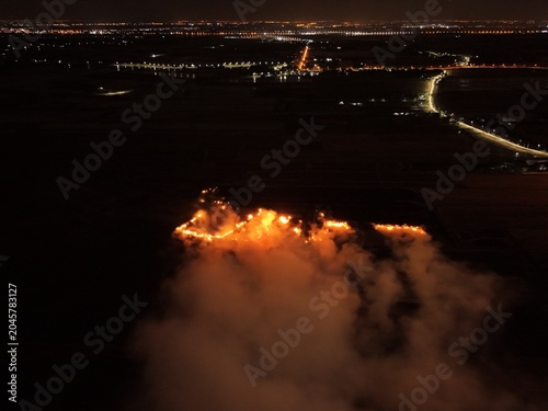 Climate change, Agriculture burning release carbon night time	