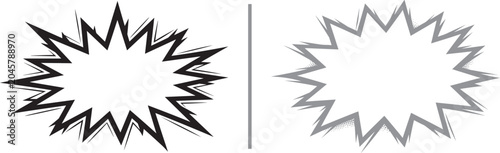Quadro su tela Comic book explosion speech bubble vector set with jagged edges and blank copy s