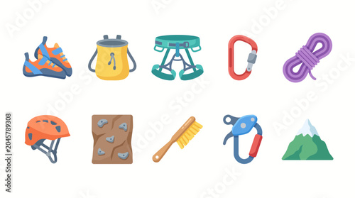 Foto Climbing equipment and mountain adventure gear.
