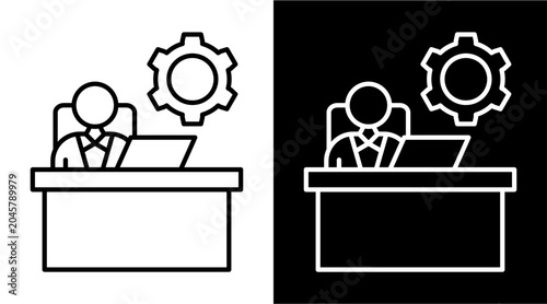 фотографія Administration White Icon Set Design