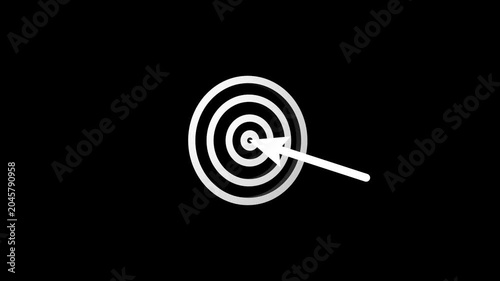 Target aim icon animation isolated on black background.