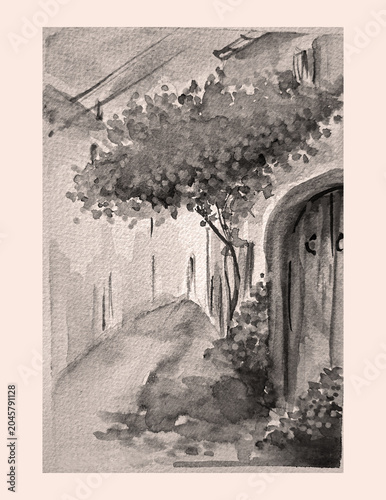 Hand painting watercolor art of watercolor illustration.