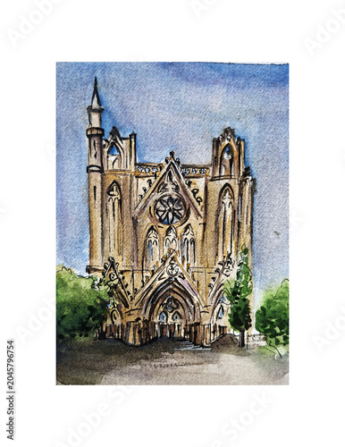 Hand painting watercolor art of watercolor illustration.