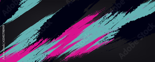 Car sticker wrap banner abstract sporty lines pink blue greenish grunge color combination brush storm thunder modern pattern racing motorsport.
