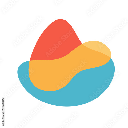 Abstract organic shape with overlapping colors