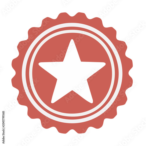 Red star emblem with white details on transparent background