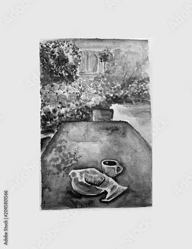Hand painting watercolor art of watercolor illustration.