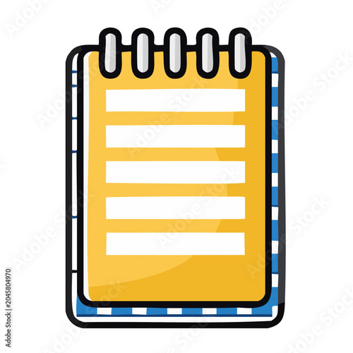 Yellow notebook icon with spiral binding and lines