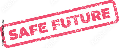 Foto Promising Safe Future Grunge Rubber Stamp for Secure Planning and Hopeful Stabil