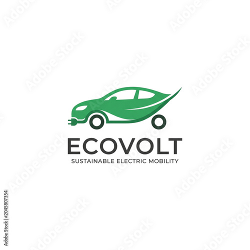 Eco Volt Electric Vehicle Energy Logo