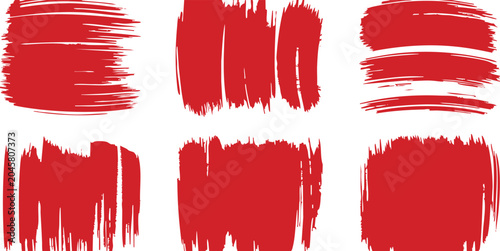 Obraz na płótnie brushstroke red paint texture set for design and illustration